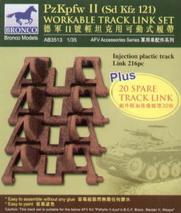 AB3513 PZ.KPFW.II CHASSIS WORKABLE TRACK LINK SET (AFV CLUB) <DIV STYLE=DISPLAY:NONE>G2B3433513</DIV>